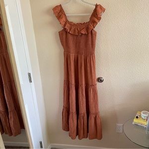 Old navy prairie dress (S) EUC - burnt orange/terracotta